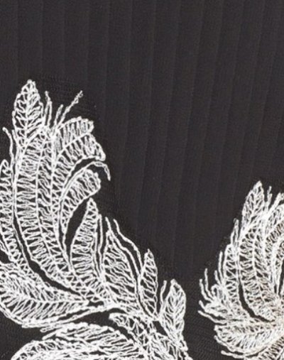 画像3: セール！Tadashi Shoji  タダシショージ    Embroidered Chiffon Fit & Flare Gown ブラック