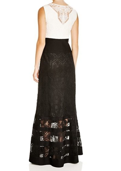 画像1: Tadashi Shoji　　　Color Block Lace Gown ブラック