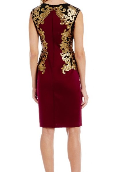 画像1: Tadashi Shoji　　　Sequined Neoprene Dress  Auburn