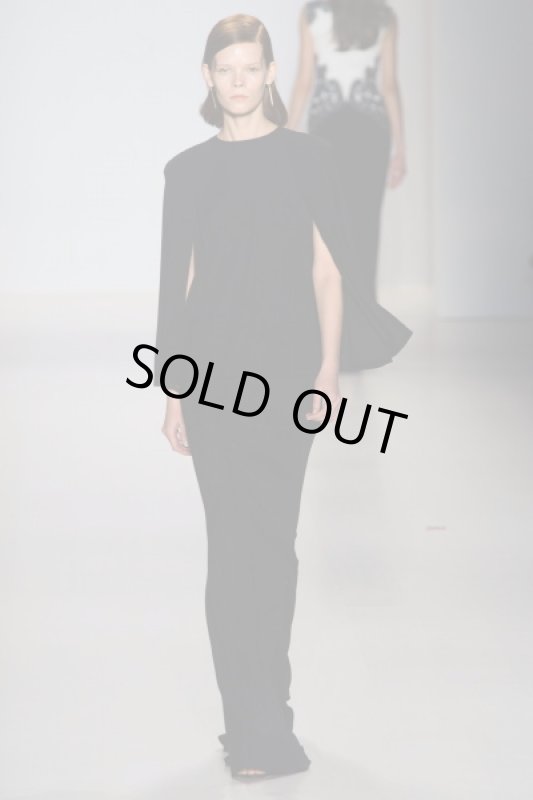 画像1: Tadashi Shoji 　　Cape Crepe  Gown ブラック (1)