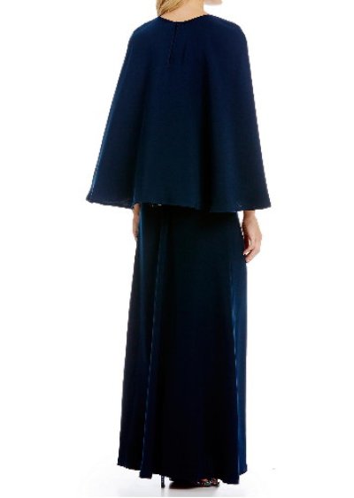 画像2: Tadashi Shoji 　　Cape Crepe Column Gown