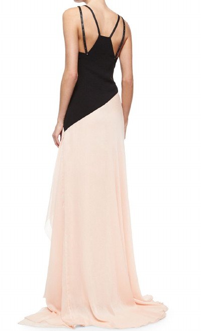 画像1: 再販売！Halston Heritage   Colorblocked Crepe Gown