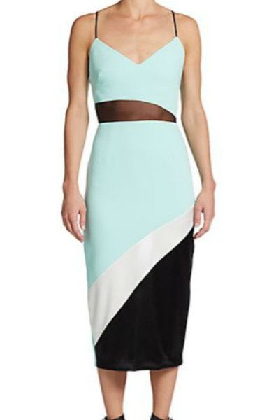 画像1: 【Chloe Lukasiak愛用、ドラマ使用】ABS   Colorblock Midi Dress   (1)