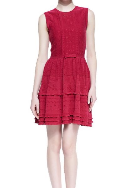 画像1: RED Valentino   Embroidered Knit Dress (1)