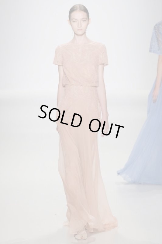 画像1: 再販売！Tadashi Shoji    Embroidered Blouson Gown ピンク系 (1)