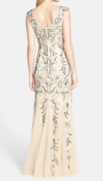 画像2: 【Amber Le Bon愛用】Adrianna Papell   Beaded Mermaid Gown  Champagne (2)