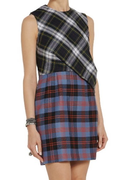 画像1: 【ジェシカシンプソン愛用】McQ alexander mcqueen     Draped tartan wool mini dress