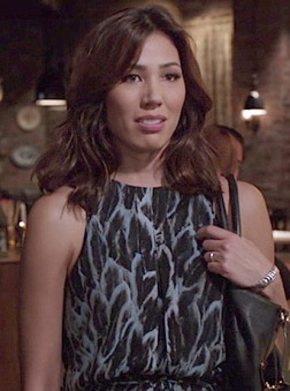 画像2: ドラマ【BONES使用】Halston Heritage　　　Feather-Print Tiered-Hem Dress  (2)