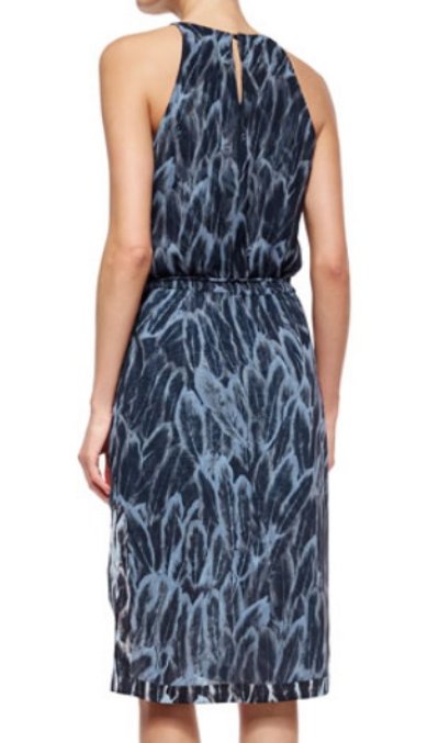 画像1: ドラマ【BONES使用】Halston Heritage　　　Feather-Print Tiered-Hem Dress 