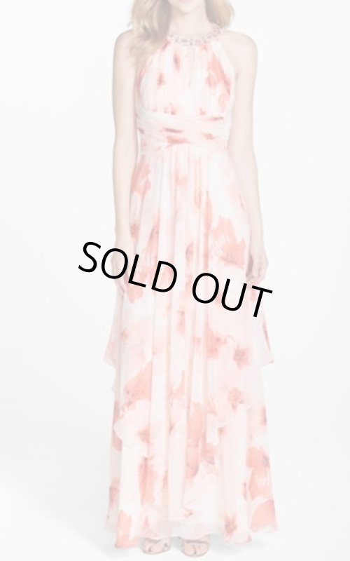 画像1: 【ドラマ使用】Eliza J 　　Embellished Floral Print Chiffon Gown (1)