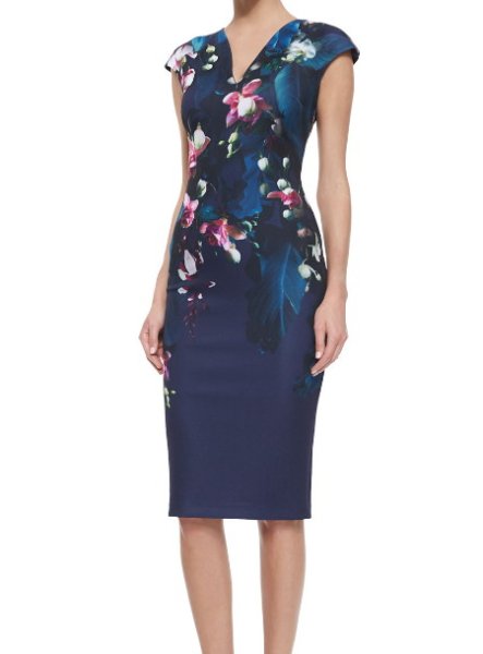 画像1: ドラマ【プリティリトルライヤーズ使用】Ted Baker    Antonya Floral-Print Sheath Dress (1)