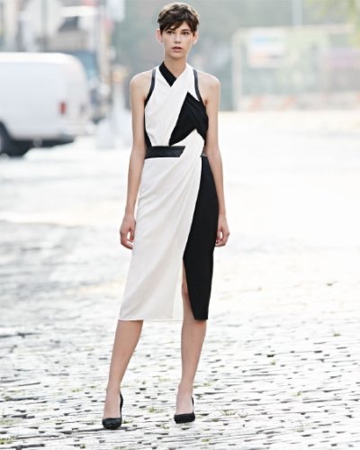 画像1: 再販売！【Hilary Rhoda愛用】Helmut Lang　　 Grained Twist Colorblock Dress