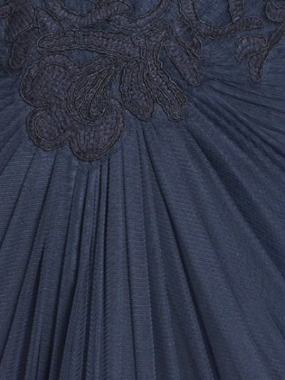 画像2: Tadashi Shoji 　　　　Embroidered Yoke Gathered Mesh Gown ネイビー