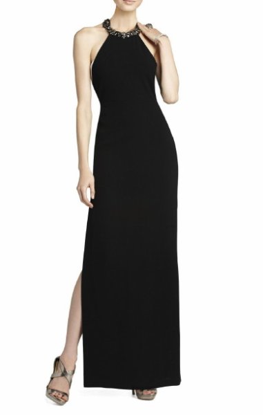 画像1: ドラマ【ARROW】使用！BCBGMAXAZRIA     Viviane Halter Gown　ブラック (1)