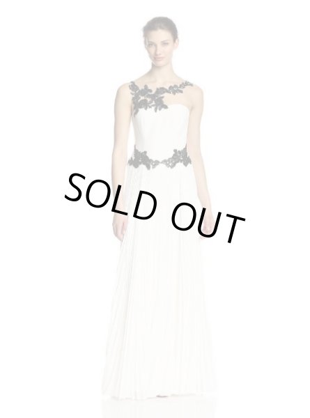 画像1: Notte by Marchesa     Ivory illusion Neck Beaded Gown (1)