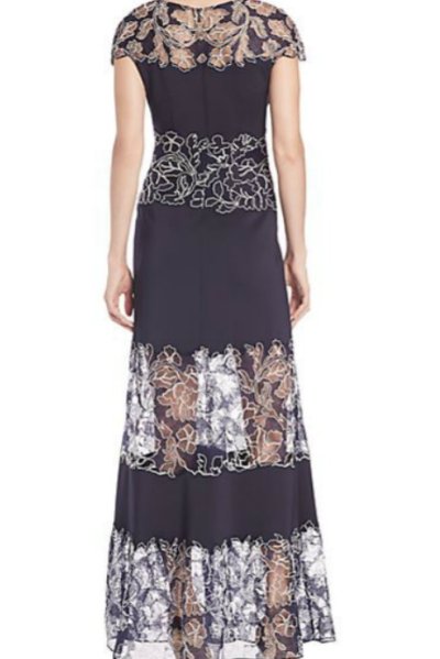 画像2: Tadashi Shoji      Lace Scuba Dress　ネイビー系