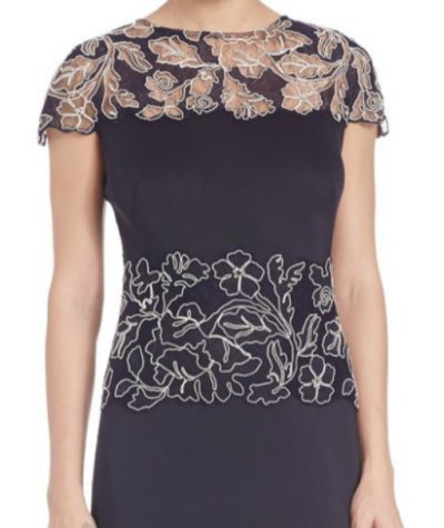 画像1: Tadashi Shoji      Lace Scuba Dress　ネイビー系