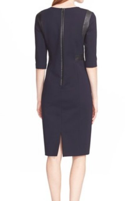 画像2: ドラマ【BONES】使用！Rebecca Taylor　　　　Leather Trim Sheath Dress