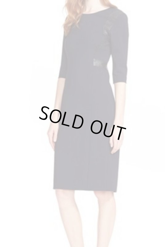 画像1: ドラマ【BONES】使用！Rebecca Taylor　　　　Leather Trim Sheath Dress (1)