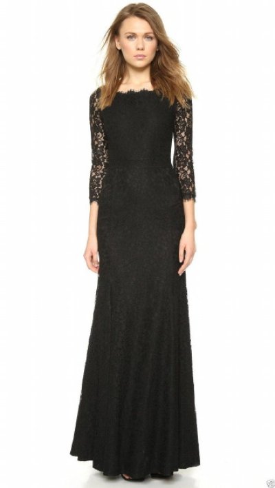 画像1: 再販売！【キャサリン妃ご愛用】Diane von Furstenberg　　Zarita Lace Gown ブラック  32901