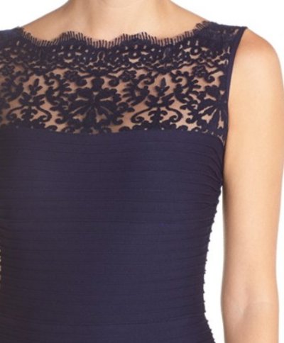 画像2: Tadashi Shoji Sleeveless Ribbed Stretch Dress 　ネイビー