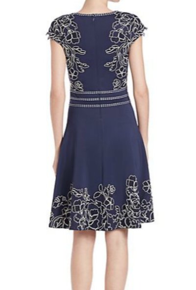 画像2: 【ヴァンサンカン掲載】Tadashi Shoji     Lace Scuba Dress　ネイビー系