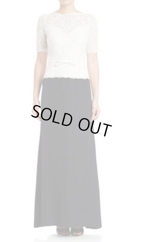 画像1: Tadashi Shoji  タダシショージ   Two-Tone Lace & Crepe Gown ブラック (1)