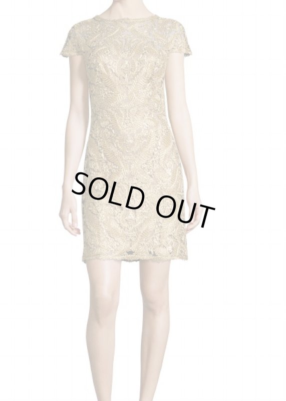 画像1: 【ヴァンサンカン掲載】Tadashi Shoji     Metallic Lace Dress (1)