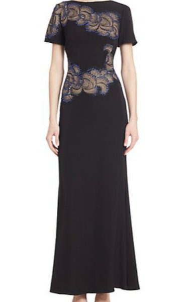 画像1: Tadashi Shoji     Beaded Gown ブラック (1)