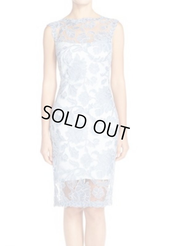画像1: Tadashi Shoji タダシショージ     Sleeveless Lace Sheath Dress　ブルー (1)