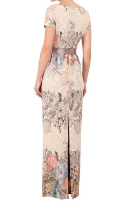 画像1: Adrianna Papell 　　Matelassé Floral Jacquard Column Gown