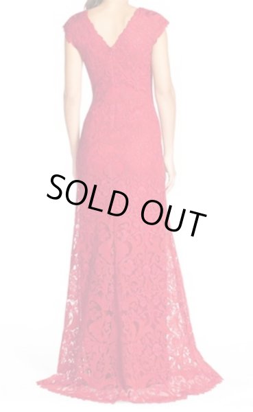 画像2: Tadashi Shoji      Corded Lace A-Line Gown レッド系 (2)