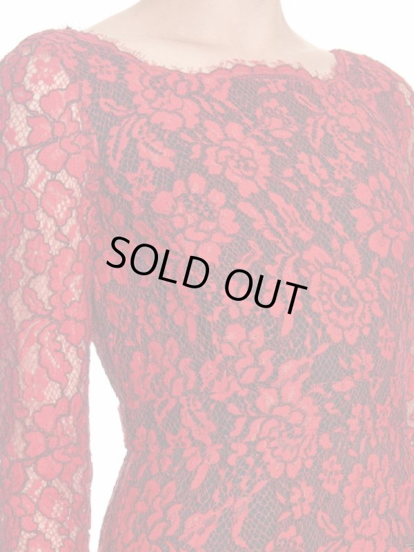画像4: 限定セール！【キャサリン妃ご愛用】Diane von Furstenberg　　Zarita Lace Gown レッド系 (4)