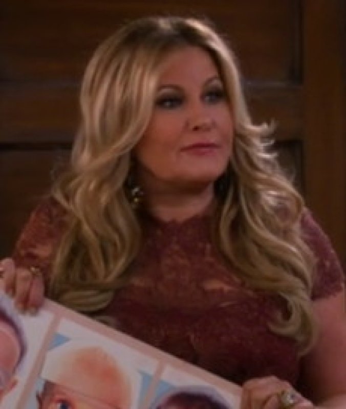 画像2: 【ドラマ使用】Tadashi Shoji    Corded Embroidery on Tulle Cap Sleeve Dress　モカ (2)