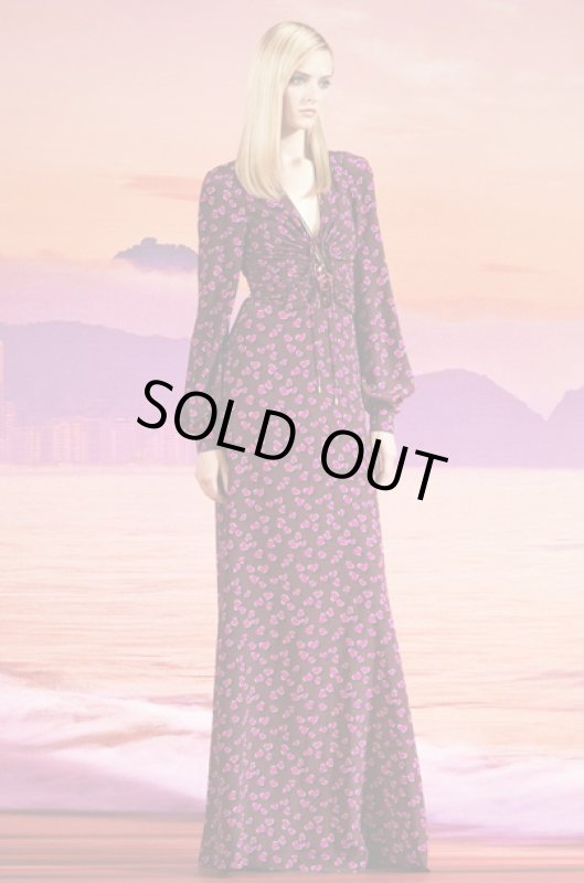 画像1: 【雑誌表紙、セリーナゴメス着用】GUCCI グッチ　Heartbeat Print Silk Cross Front Gown (1)