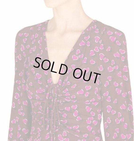 画像3: 【雑誌表紙、セリーナゴメス着用】GUCCI グッチ Heartbeat Print Silk Cross Front Gown (3)