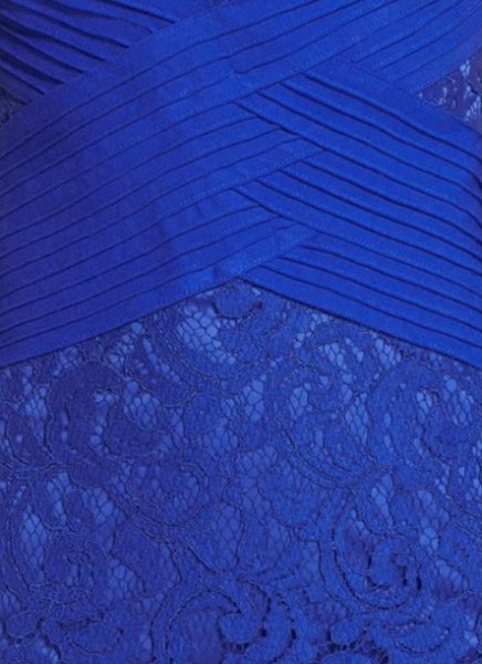 画像3: 【檀れいさん、黒谷友香さんご着用】Tadashi Shoji   Scalloped Lace Cocktail Dress MARINA ブルー系 (3)