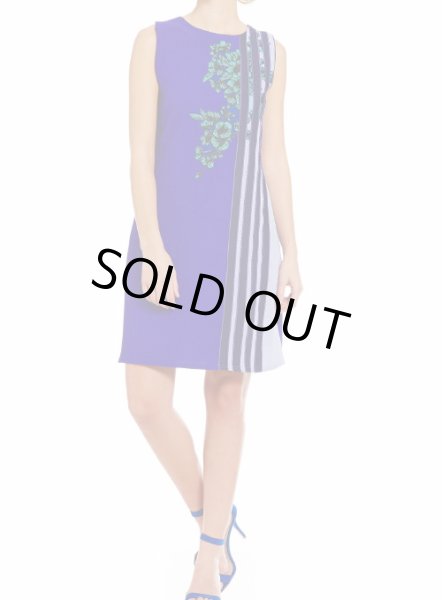 画像3: 【高橋真麻さんご着用】Tadashi Shoji     Side Stripe Sheath Dress ブルー系 (3)