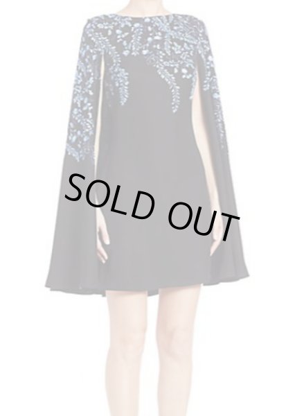 画像1: セール！Tadashi Shoji   タダシショージ 　Floral-Embroidered Cape Dress (1)