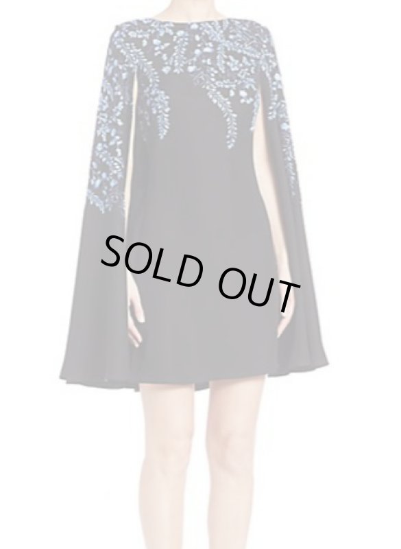 画像1: セール！Tadashi Shoji   タダシショージ 　Floral-Embroidered Cape Dress (1)