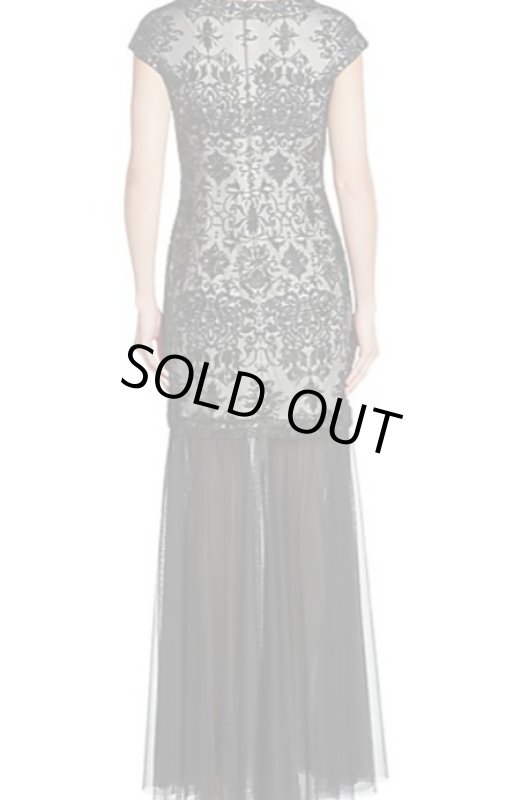 画像2: Tadashi Shoji　　　Embroidered Trumpet Gown 　ブラック (2)