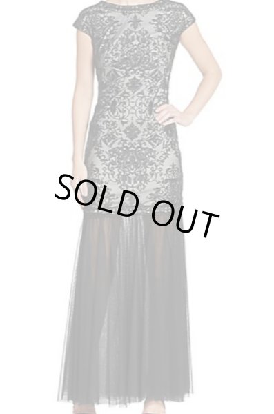 画像1: Tadashi Shoji　　　Embroidered Trumpet Gown 　ブラック (1)