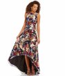 画像2: Adrianna Papell    Floral Charmeuse Hi-Low Gown (2)