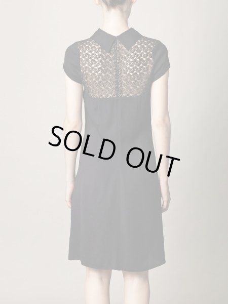 画像2: 1点のみ即発！L'Agence 　　Black Lace and Crepe Dress (2)