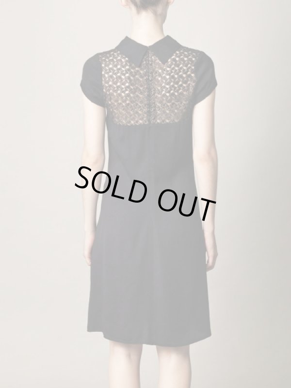 画像2: 1点のみ即発！L'Agence 　　Black Lace and Crepe Dress (2)
