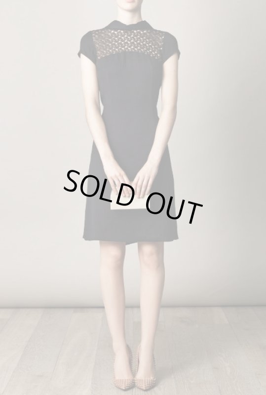 画像1: 1点のみ即発！L'Agence 　　Black Lace and Crepe Dress (1)