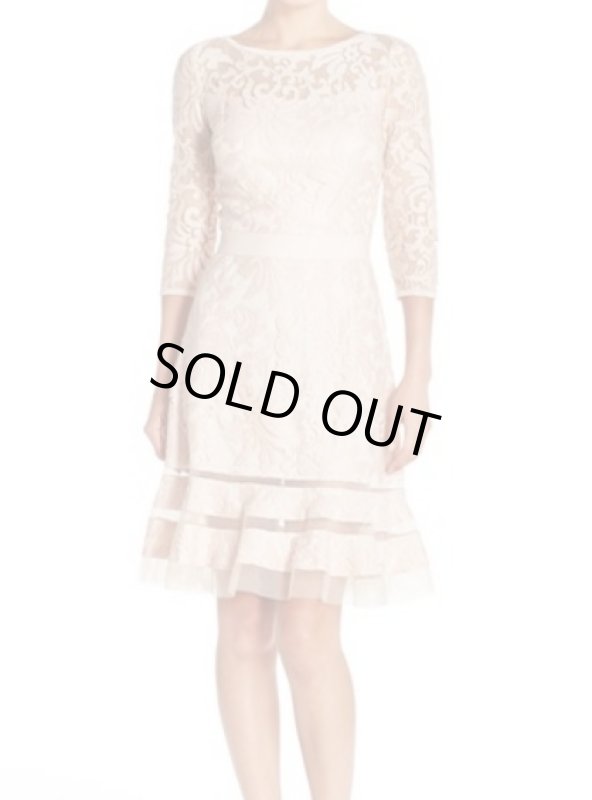 画像1: Tadashi Shoji       Lace Overlay Dress 　ピンク系 (1)