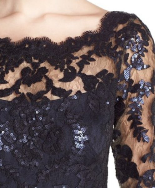 画像3: Tadashi Shoji   Sequin Lace Gown ネイビー (3)