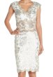 画像1: Tadashi Shoji    　Two-Tone Sequin Lace Sheath Dress (1)