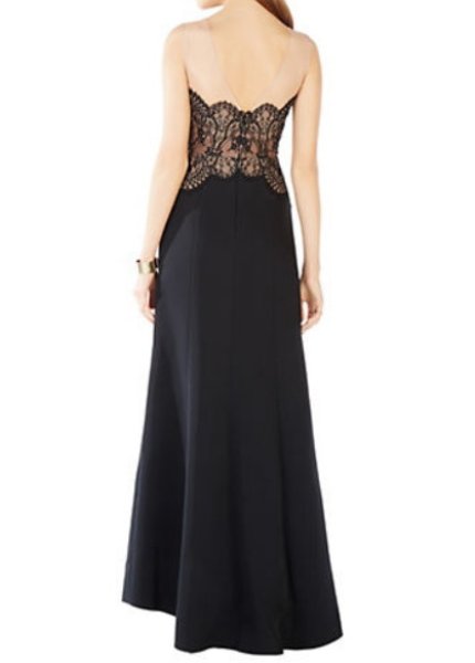 【BCBG MAXAZRIA】煌めく総レースが魅了するシークインガウン BCBGMAXAZRIA Illusion Lace Top Gown - インポートドレス通販